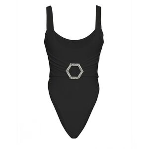 Philipp Plein Black One-Piece with Silver Accent